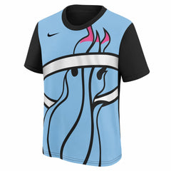 Light Blue/Black Miami Heat Youth 2025/26 City Edition Max90 T-Shirt | NBA
