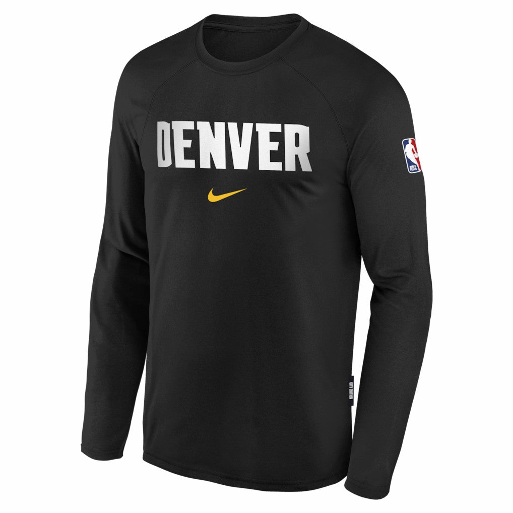 Black Denver Nuggets Youth 2025/26 City Edition Dri-Fit Long Sleeve Game Top sale | NBA