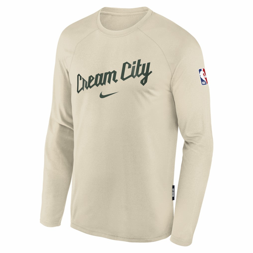 White Milwaukee Bucks Youth 2025/26 City Edition Dri-Fit Long Sleeve Game Top | NBA