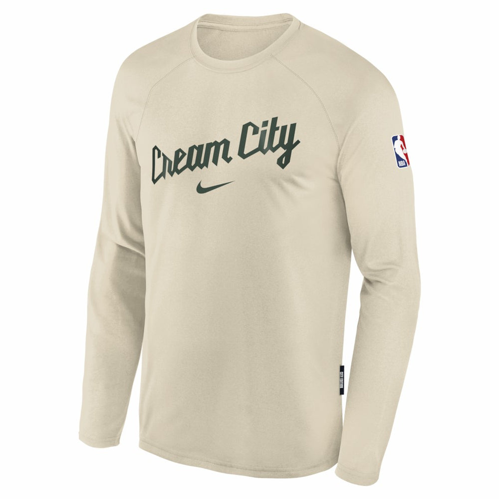 White Milwaukee Bucks Youth 2025/26 City Edition Dri-Fit Long Sleeve Game Top | NBA