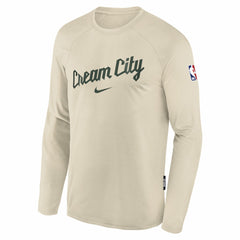 White Milwaukee Bucks Youth 2025/26 City Edition Dri-Fit Long Sleeve Game Top | NBA