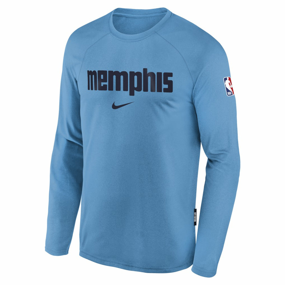 Light Blue Memphis Grizzlies Youth 2025/26 City Edition Dri-Fit Long Sleeve Game Top | NBA