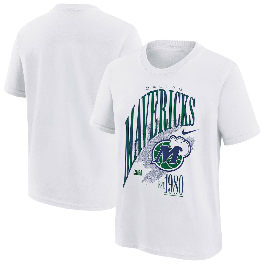 White Dallas Mavericks Youth Hardwood Classics Champs Max90 T-Shirt sale | NBA