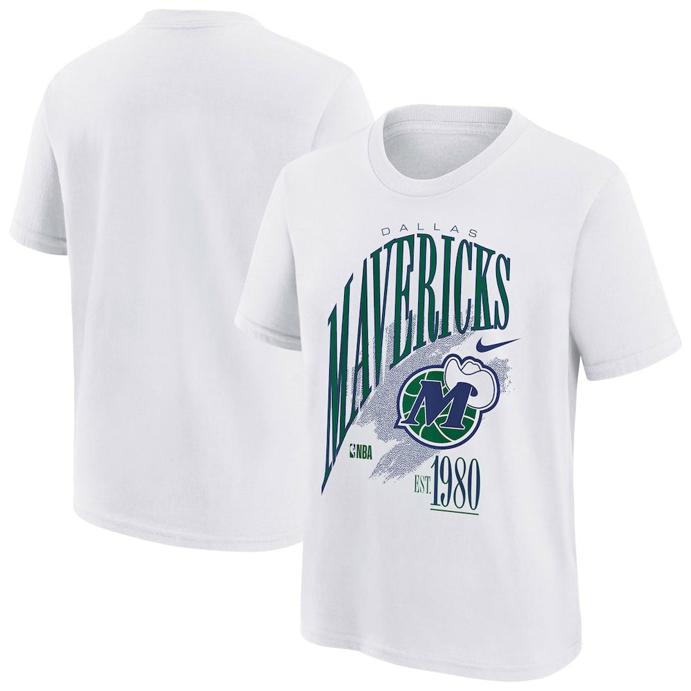 White Dallas Mavericks Youth Hardwood Classics Champs Max90 T-Shirt sale | NBA
