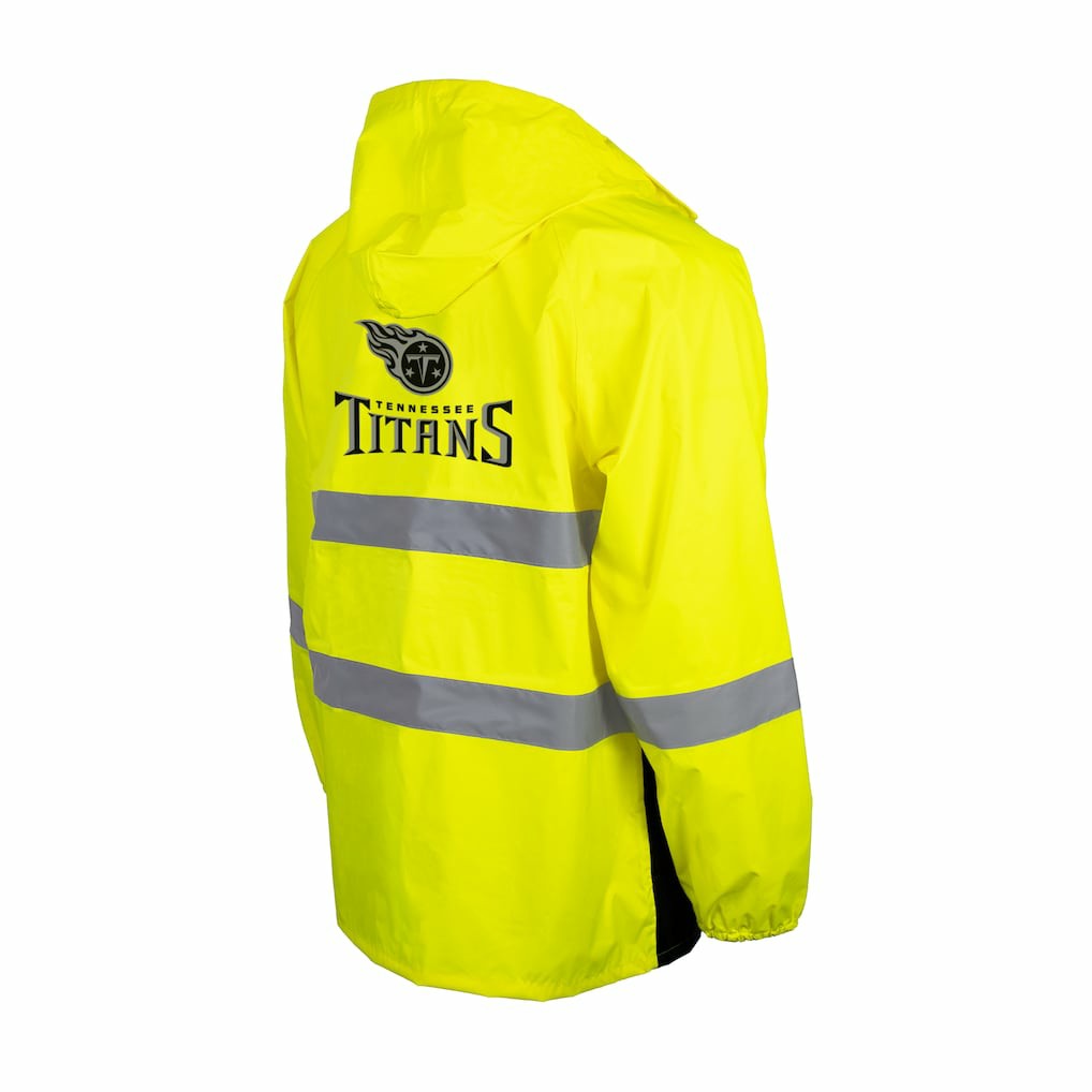 Tennessee Titans Hi-Vis Safety Waterproof Rainshell Full-Zip Hooded Jacket | NFL US