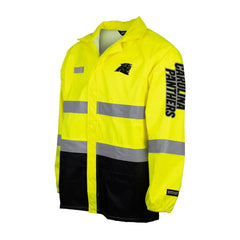 Carolina Panthers Hi-Vis Safety Waterproof Rainshell Full-Zip Hooded Jacket | NFL New