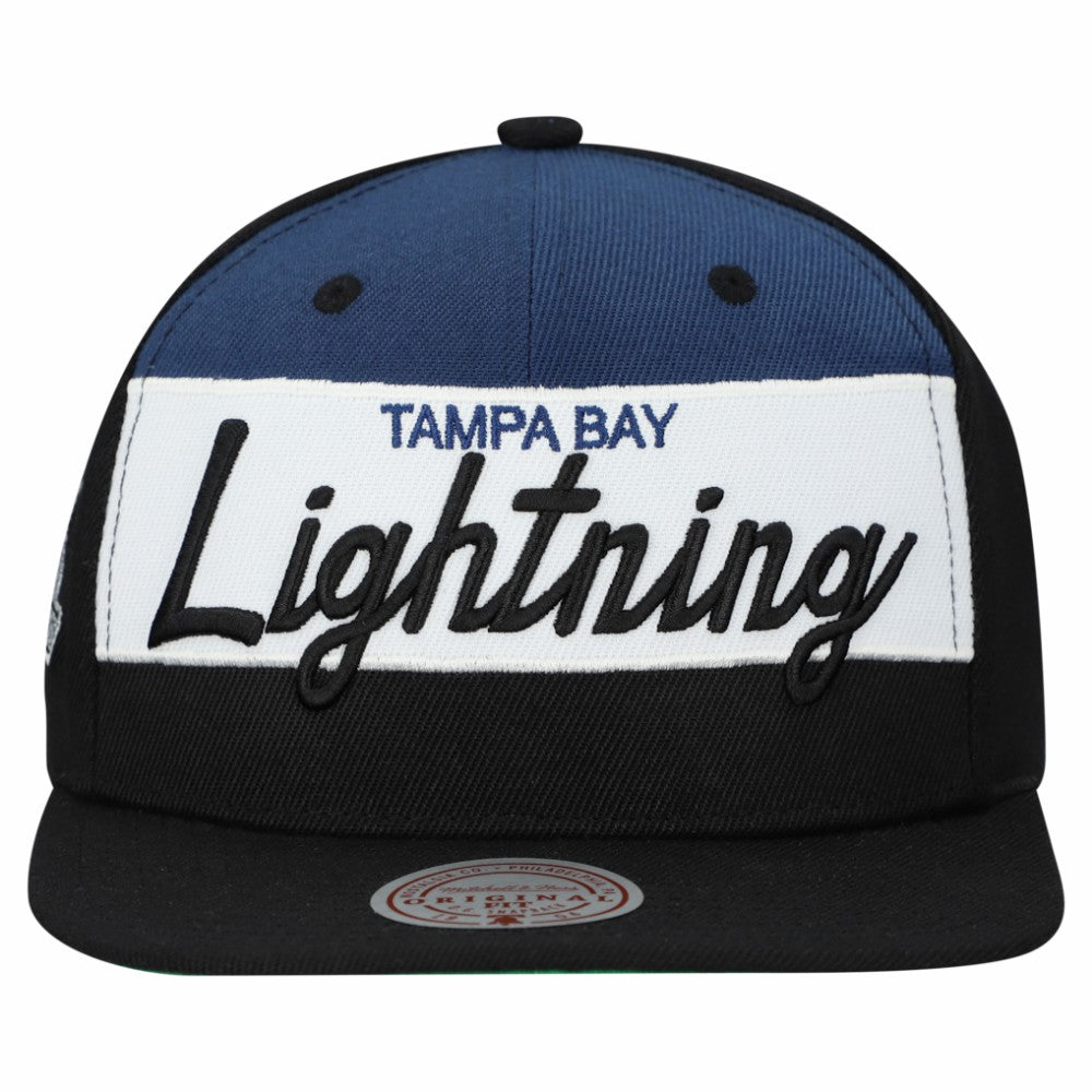 Tampa Bay Lightning Mitchell & Ness Retro Script Colorblock Snapback Hat -  NHL Hats