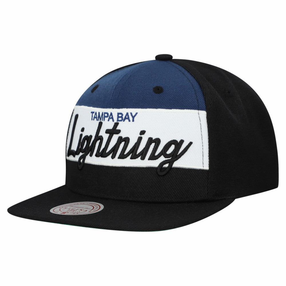 Tampa Bay Lightning Mitchell & Ness Retro Script Colorblock Snapback Hat -  NHL Hats