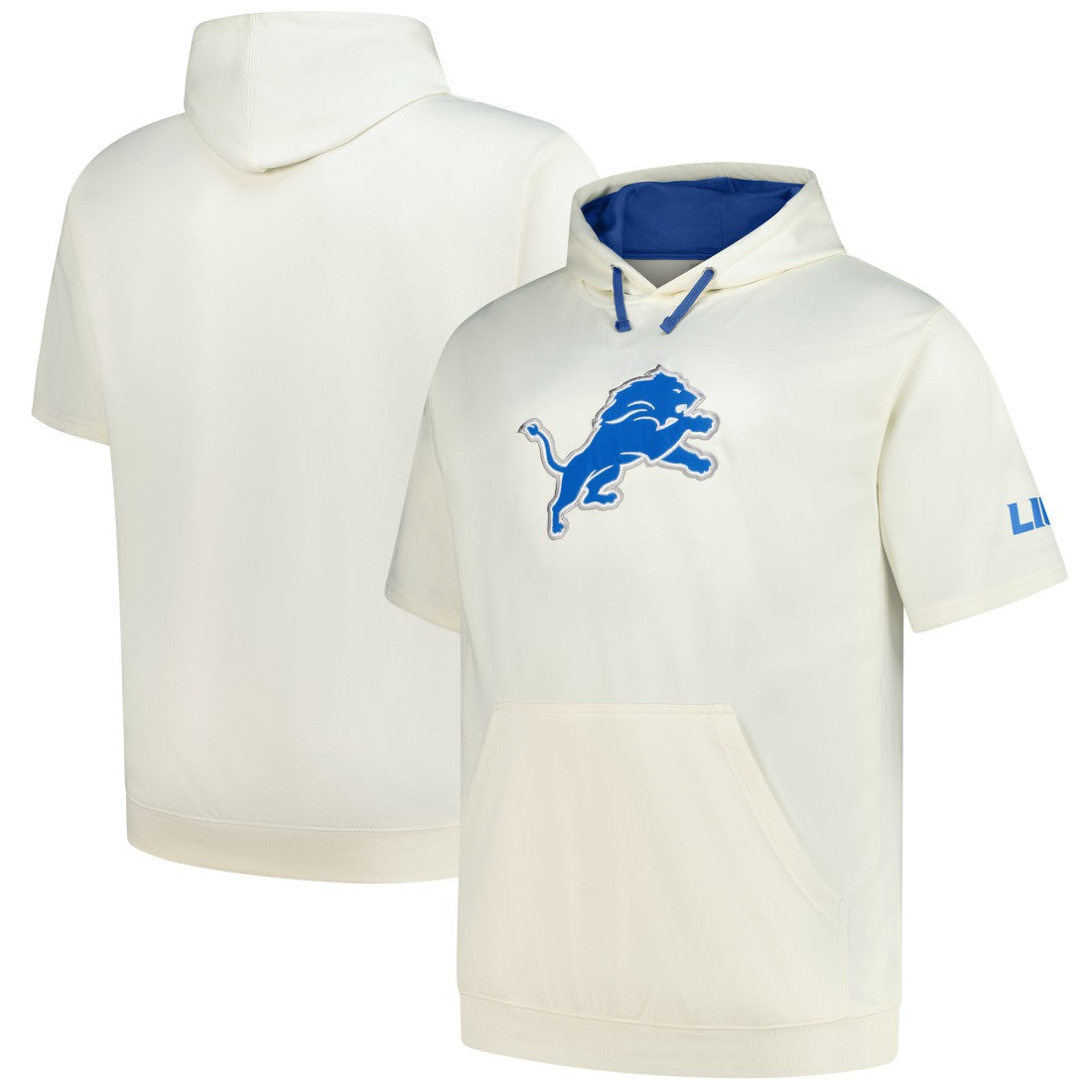 Detroit Lions Profile Big & Tall Chest Print and Logo Short Sleeve Pullover Hoodie | NFL Hot