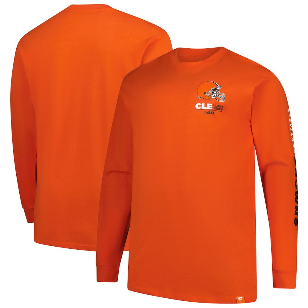 Cleveland Browns Big & Tall Clock Management Legacy Long Sleeve T-Shirt | NFL Online
