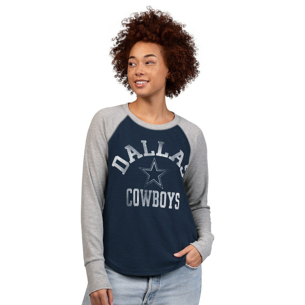 Dallas Cowboys G-III 4Her by Carl Banks Women's Waffle Knit Raglan Long-Sleeve T-Shirt | NFL On sale