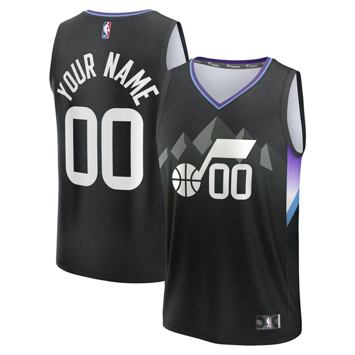 Black Utah Jazz Youth Fast Break Custom Replica Jersey | NBA