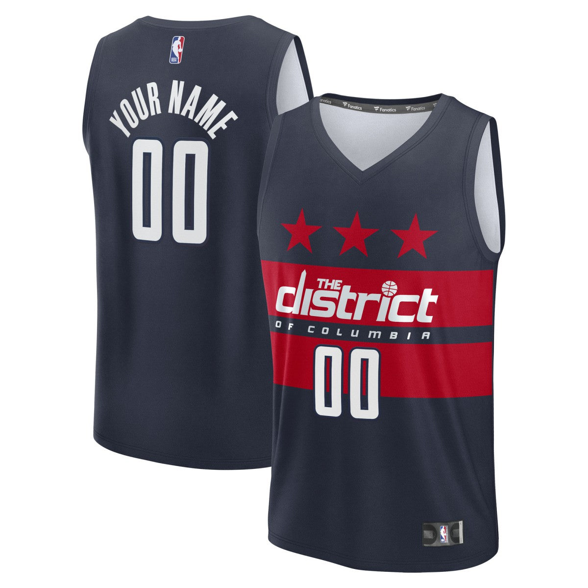 Navy Washington Wizards Youth Fast Break Custom Replica Jersey | NBA