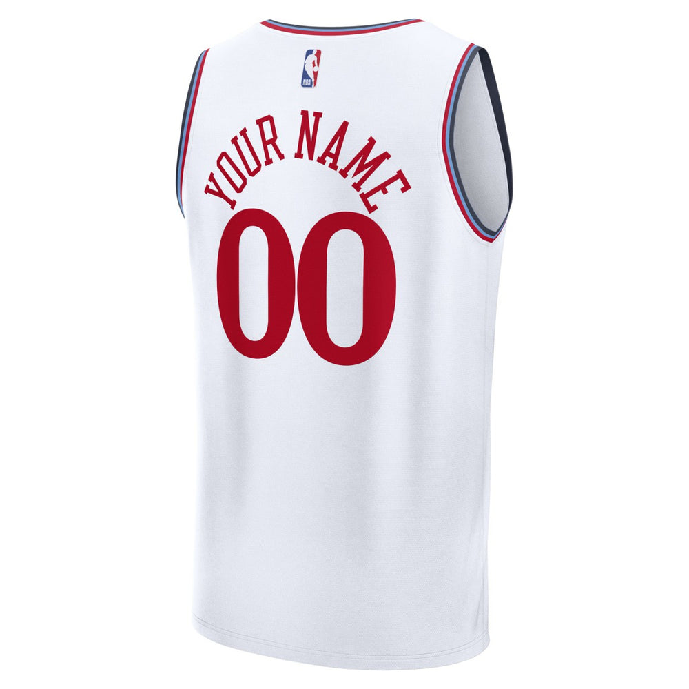 White LA Clippers Youth Fast Break Custom Replica Jersey | NBA