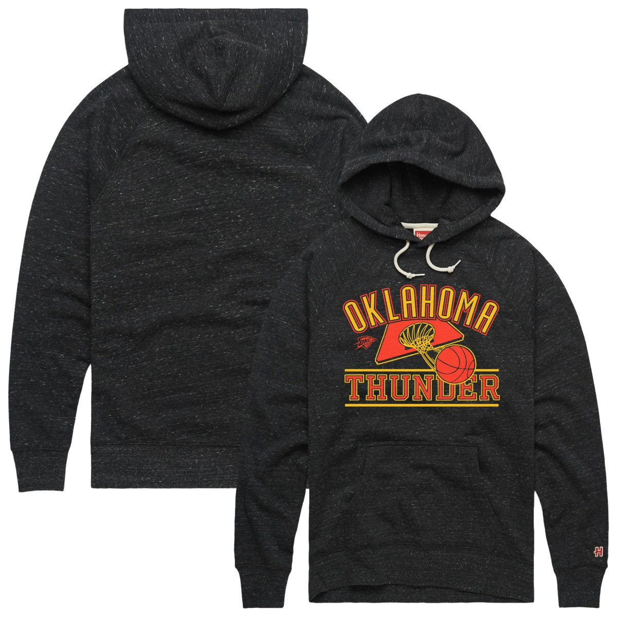 Heather Black Oklahoma City Thunder Homage Unisex Hometown Edition Tri-Blend Raglan Pullover Hoodie | NBA