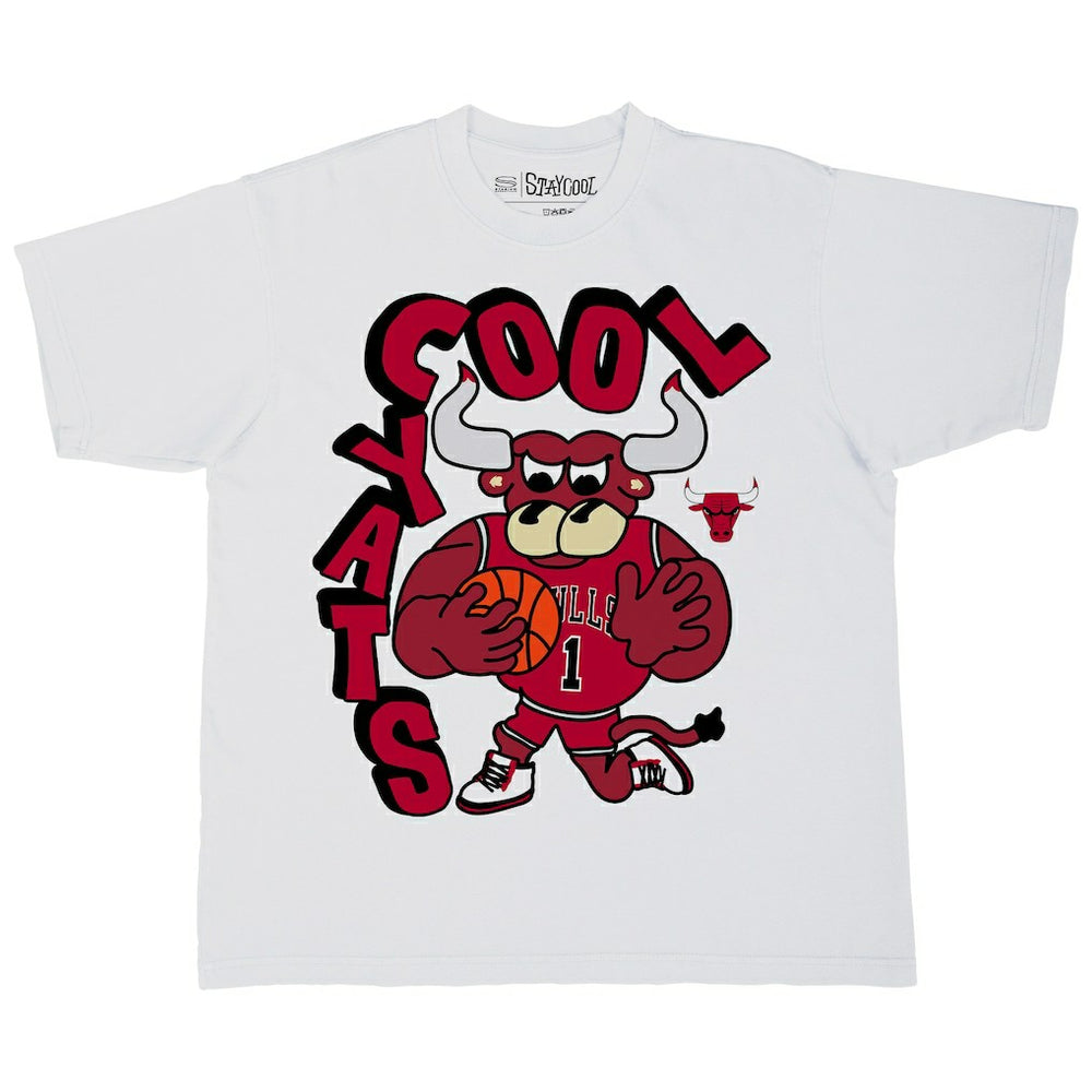 White Chicago Bulls Stadium Essentials NBA x Staycool Mascot Oversized T-Shirt sale | NBA