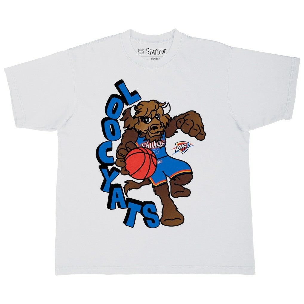White Oklahoma City Thunder Stadium Essentials NBA x Staycool Mascot Oversized T-Shirt | NBA