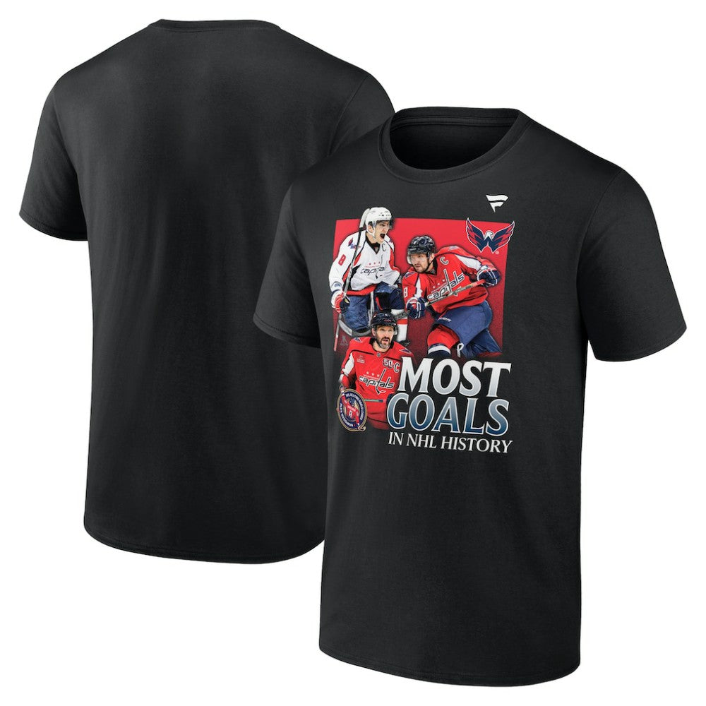 Alexander Ovechkin Washington Capitals Fanatics Most Goals Evolution of 895 T-Shirt -  NHL T-shirts