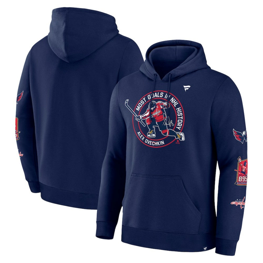 Alexander Ovechkin Washington Capitals Fanatics NHL All-Time Leading Goal Scorer Badges Pullover Hoodie -  NHL Hoodies