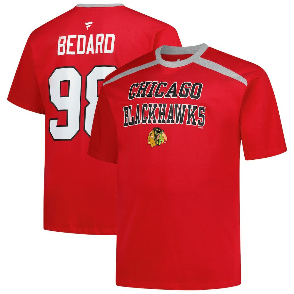 Connor Bedard Chicago Blackhawks Profile Big & Tall Name & Number T-Shirt -  NHL T-shirts