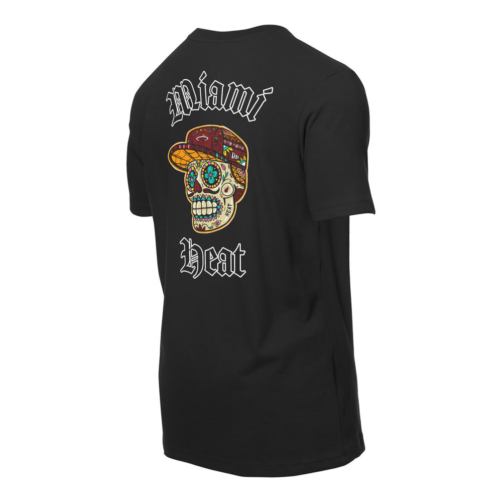 Black Miami Heat Sugar Skulls T-Shirt | NBA