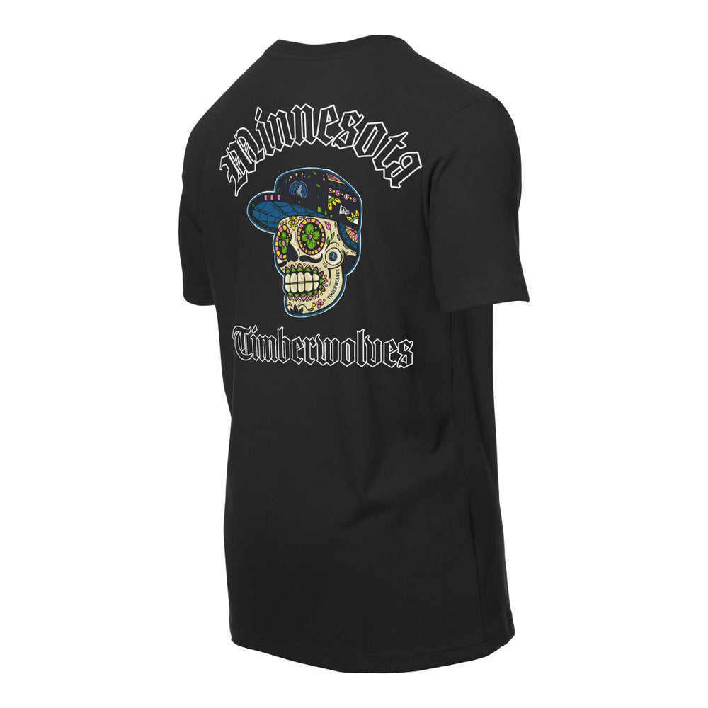Black Minnesota Timberwolves Sugar Skulls T-Shirt | NBA