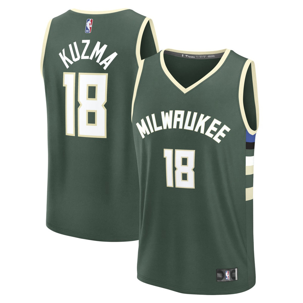 Hunter Green Kyle Kuzma Milwaukee Bucks Fast Break Replica Player Jersey | NBA