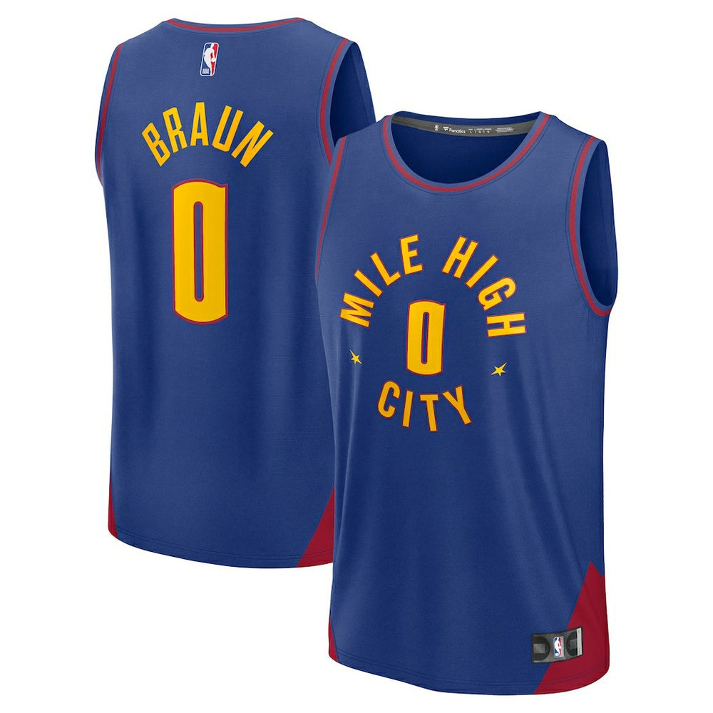 Blue Christian Braun Denver Nuggets Fast Break Replica Player Jersey sale | NBA