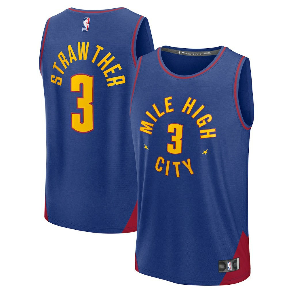 Blue Julian Strawther Denver Nuggets Fast Break Replica Player Jersey sale | NBA