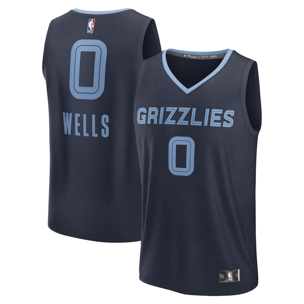 Navy Jaylen Wells Memphis Grizzlies Fast Break Replica Player Jersey | NBA