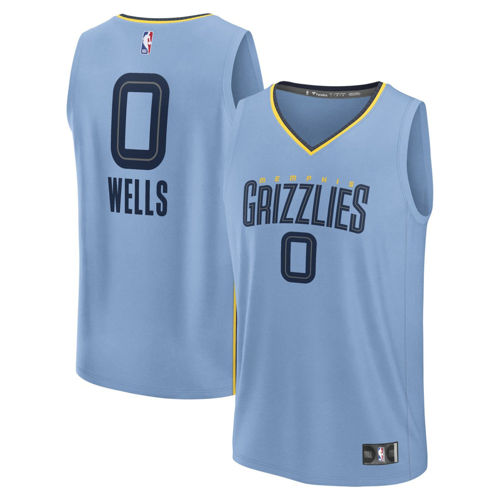 Light Blue Jaylen Wells Memphis Grizzlies Fast Break Replica Player Jersey | NBA