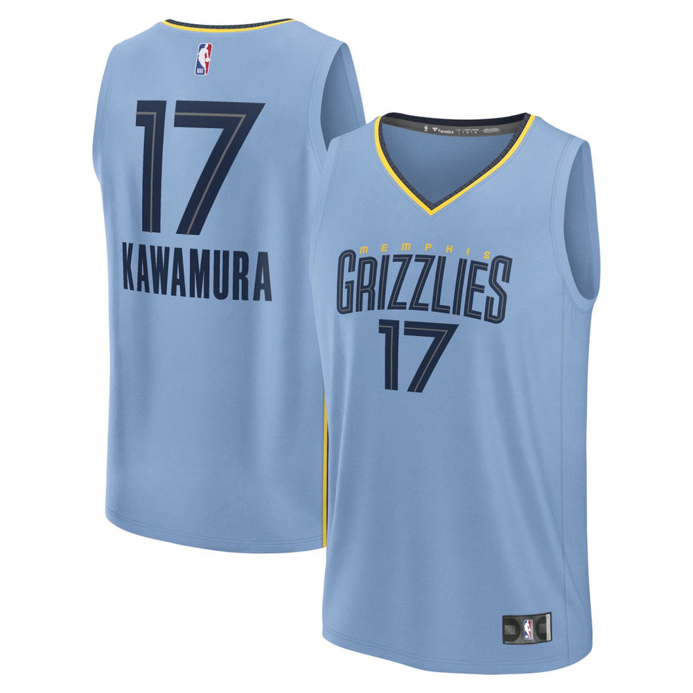 Light Blue Yuki Kawamura Memphis Grizzlies Fast Break Replica Player Jersey | NBA