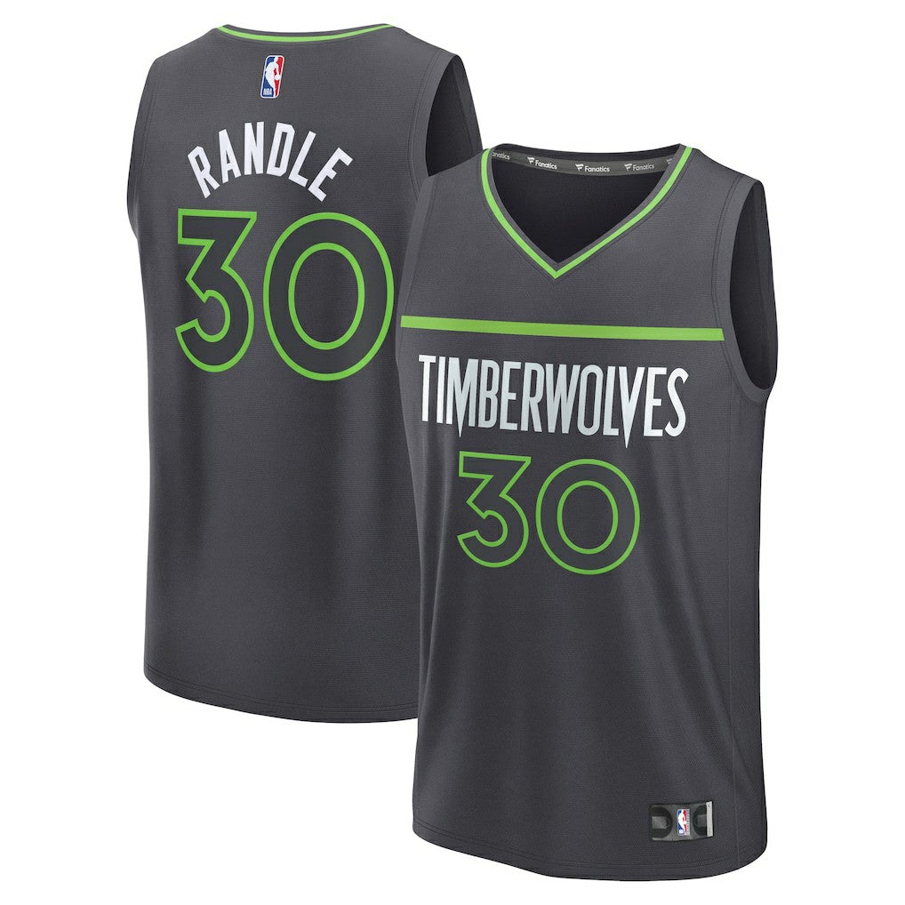 Charcoal Julius Randle Minnesota Timberwolves Fast Break Replica Player Jersey | NBA