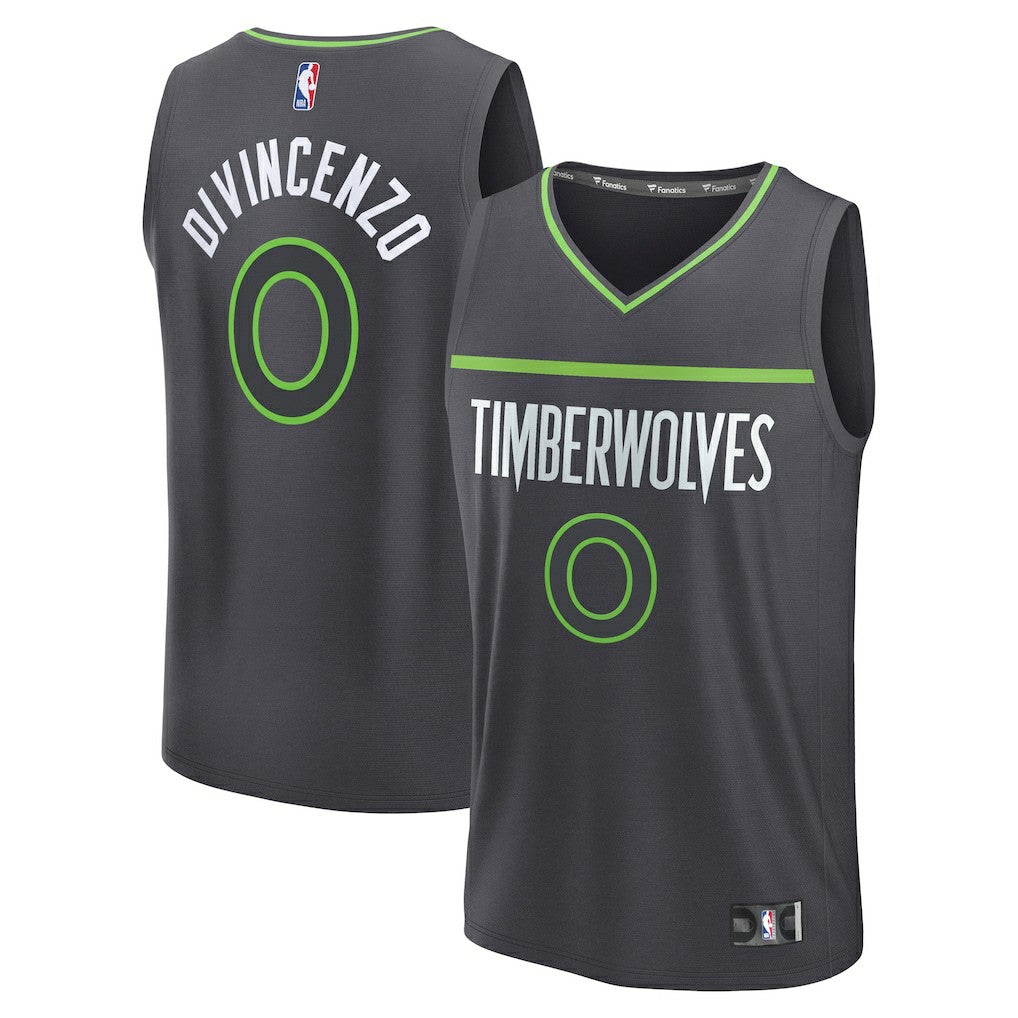 Charcoal Donte DiVincenzo Minnesota Timberwolves Fast Break Replica Player Jersey | NBA