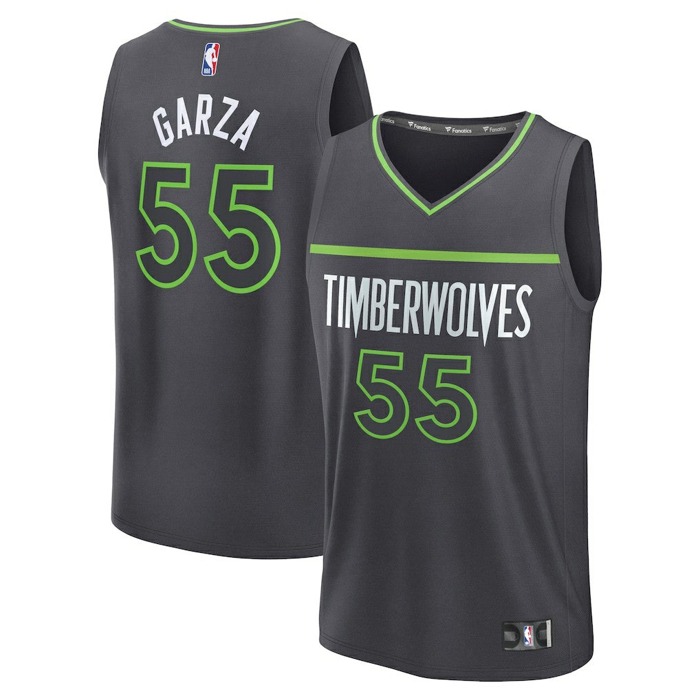 Charcoal Luka Garza Minnesota Timberwolves Fast Break Replica Player Jersey | NBA