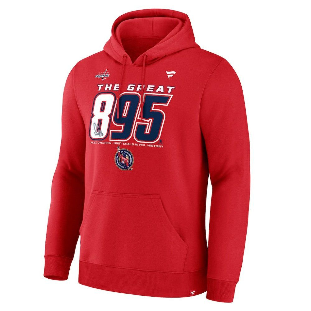 Alexander Ovechkin Washington Capitals Fanatics NHL All-Time Leading Goal Scorer The Great 895 Pullover Hoodie -  NHL Hoodies