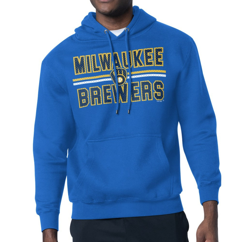 Milwaukee Brewers Starter Team Mesh Print Graphic Pullover Hoodie - MLB Hoodies