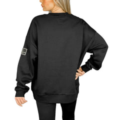 Washington Commanders Gameday Couture Women's Oversized Players Only Black Label Pullover Sweatshirt | NFL New