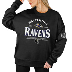 Baltimore Ravens Gameday Couture Women's Oversized Players Only Black Label Pullover Sweatshirt | NFL US