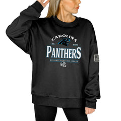 Carolina Panthers Gameday Couture Women's Oversized Players Only Black Label Pullover Sweatshirt | NFL Outlet