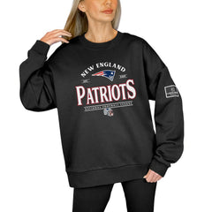 New England Patriots Gameday Couture Women's Oversized Players Only Black Label Pullover Sweatshirt | NFL US