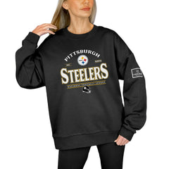 Pittsburgh Steelers Gameday Couture Women's Oversized Players Only Black Label Pullover Sweatshirt | NFL Online