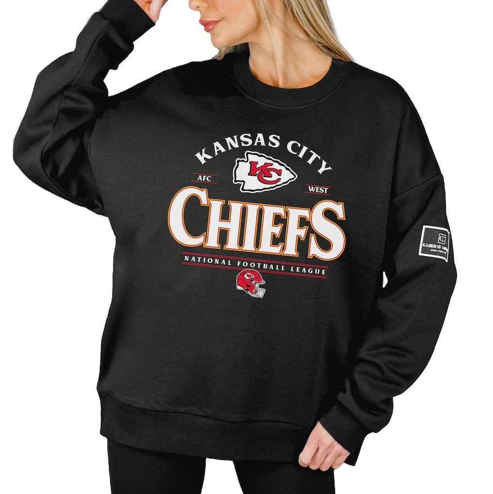 Kansas City Chiefs Gameday Couture Women's Oversized Players Only Black Label Pullover Sweatshirt | NFL Near me