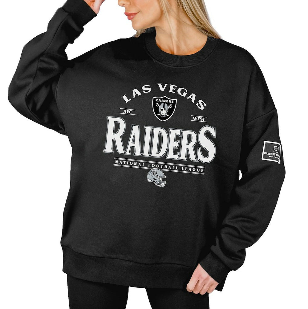Las Vegas Raiders Gameday Couture Women's Oversized Players Only Black Label Pullover Sweatshirt | NFL Online