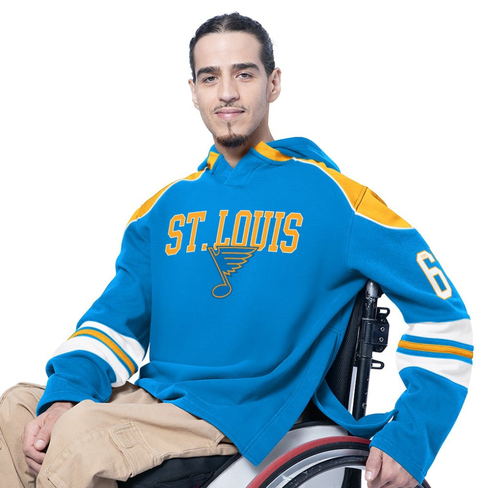 St. Louis Blues G-III Sports by Carl Banks Adaptive Wear Lord Stanley Hooded Long Sleeve Sweatshirt -  NHL Sweatshirts