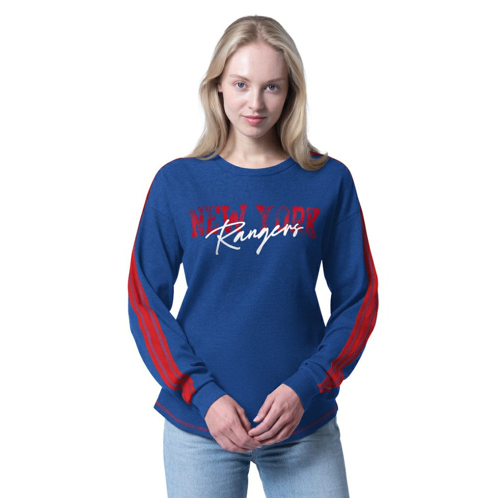 New York Rangers G-III 4Her by Carl Banks Women's Advantage Thermal Long-Sleeve Tri-Blend T-Shirt -  NHL T-shirts