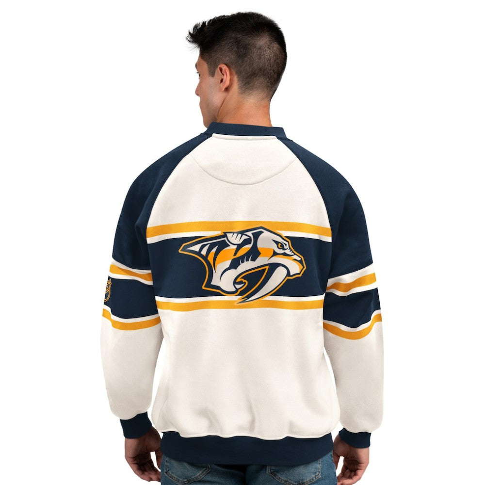 Nashville Predators Starter Male Adult Defense Fleece Crewneck Sweatshirt -  NHL Sweatshirts