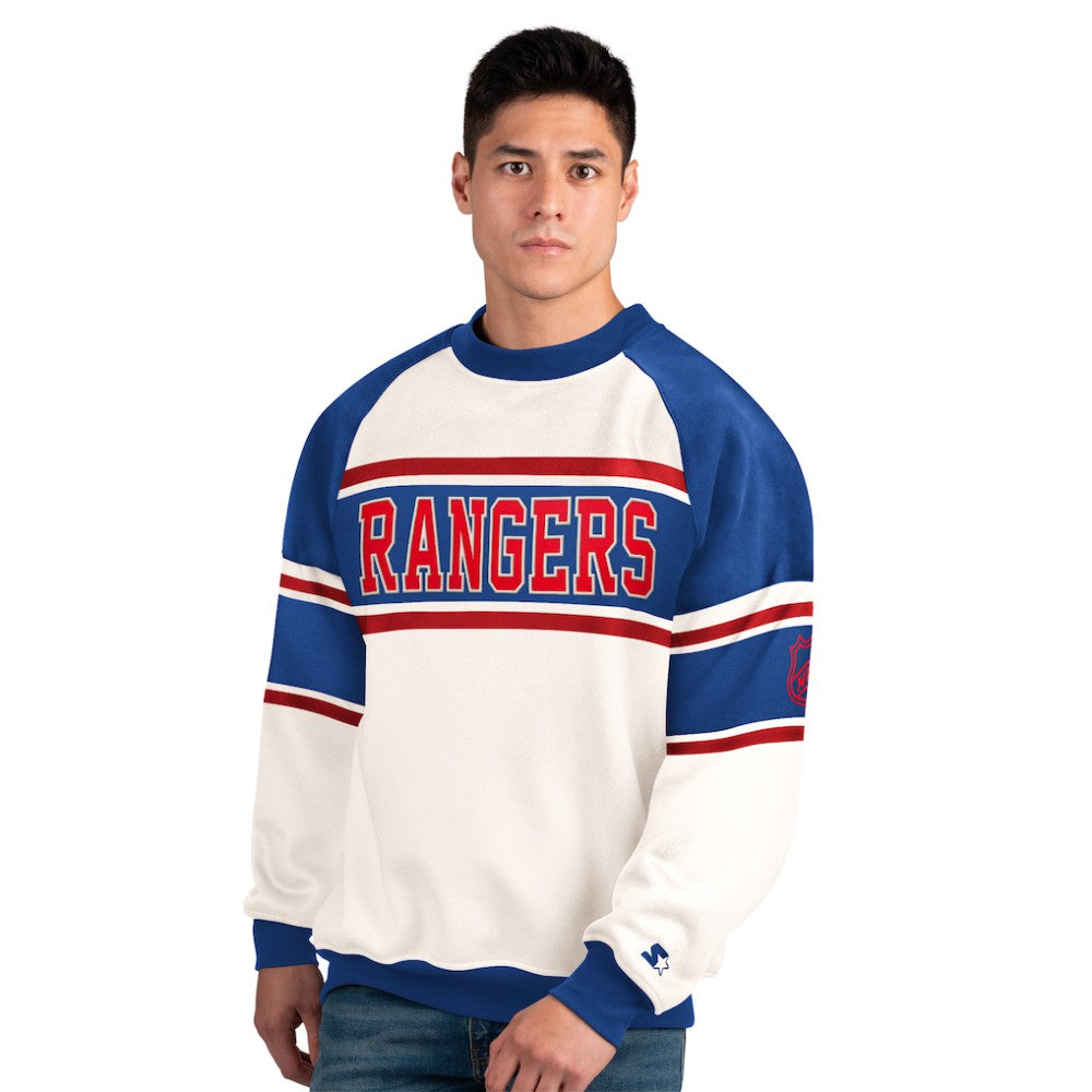New York Rangers Starter Male Adult Defense Fleece Crewneck Sweatshirt -  NHL Sweatshirts