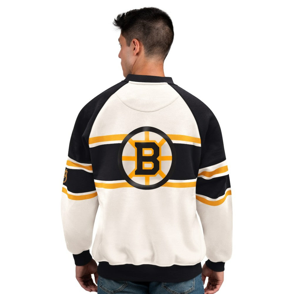 Boston Bruins Starter Male Adult Defense Fleece Crewneck Sweatshirt -  NHL Sweatshirts