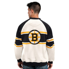 Boston Bruins Starter Male Adult Defense Fleece Crewneck Sweatshirt -  NHL Sweatshirts